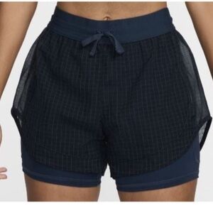 Nike Running Division Mid-Rise 3" 2-in-1 Shorts Womens XS Blue
